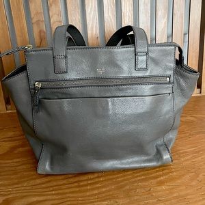 Fossil gray leather tote purse
